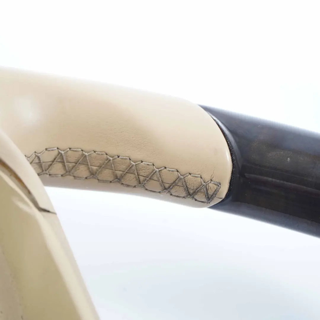 Mercedes W219 CLS Beige Leather Steering Wheel Dark Walnut - SKU A2304602776 - Part number A2304602776