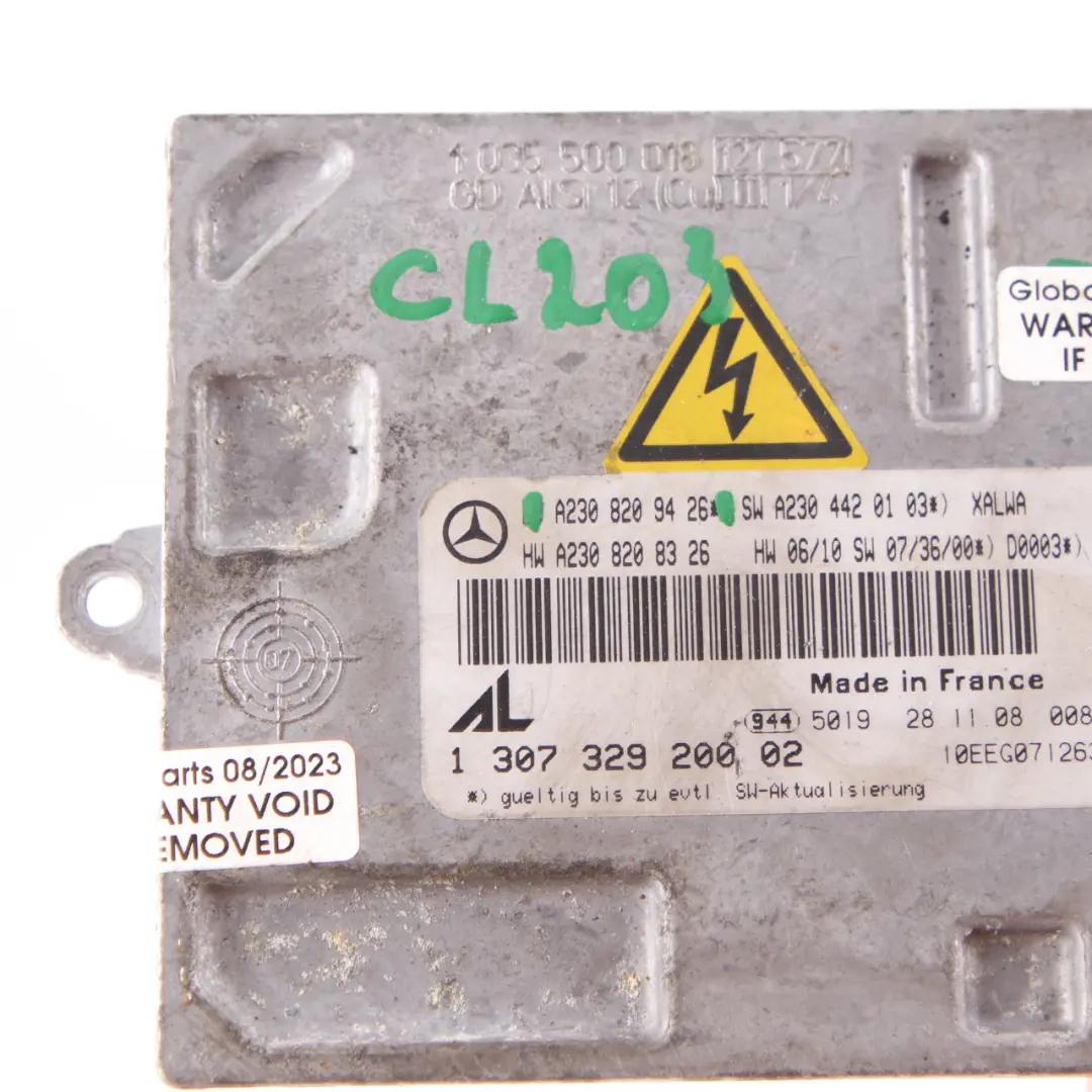 Headlight Module Mercedes CL203 Bi-Xenon Ballast Control Unit Front to with Part number A2308209426 Headlight Module Mercedes CL203 Bi-Xenon Ballast Control Unit Front - SKU A2308209426 - Part number A2308209426