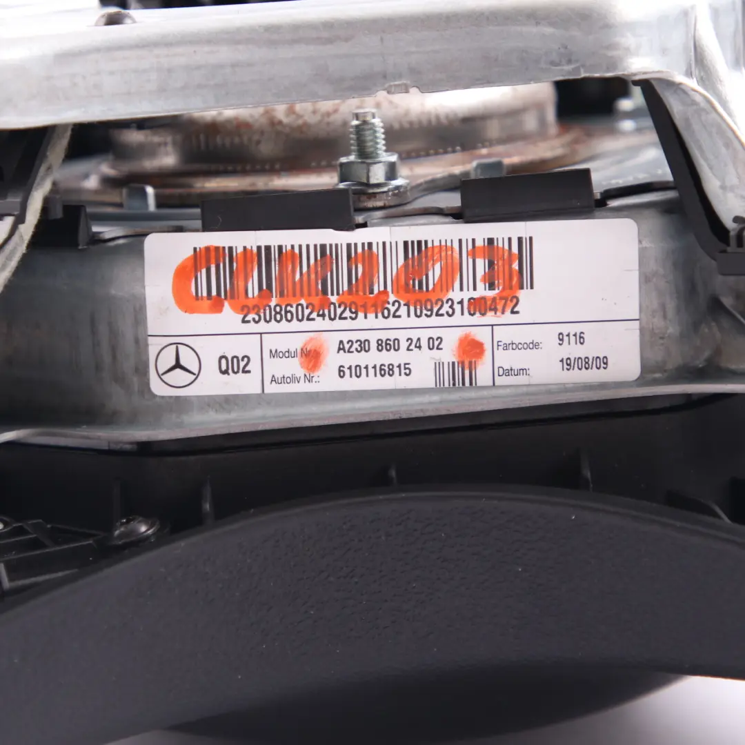 Mercedes CL203 Volante Módulo de Aire Bolsa Negro Trim - SKU A2308602402 - Número de pieza A2308602402