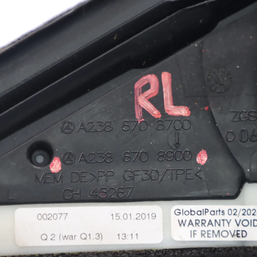 Mercedes C238 Side Window Quarter Glass Rear Left N/S Glazing Black - SKU A2386708900 - Part number A2386708900