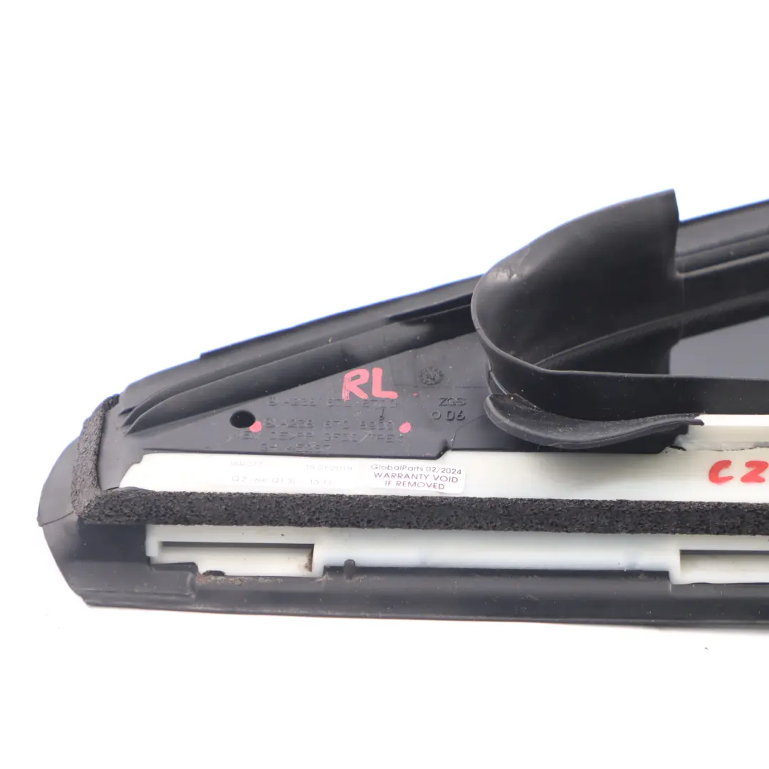 Vetro finestrino laterale posteriore sinistro nero per Mercedes C238 con numero di parte A2386708900 Mercedes C238 Vetro finestrino laterale posteriore sinistro nero - SKU A2386708900 - Numero di parte A2386708900