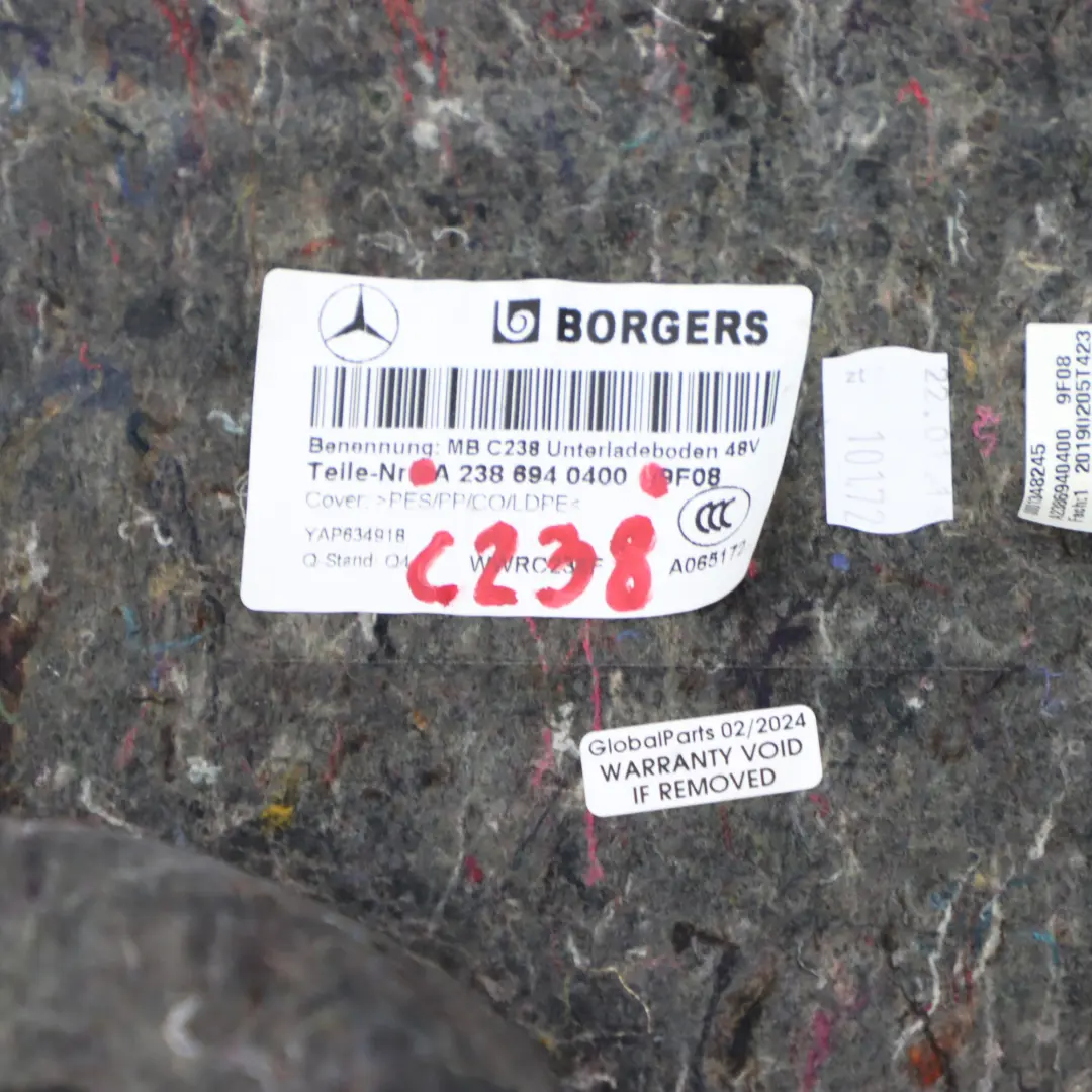 Osłona Podłogi Bagażnika Schowek Koła do Mercedes C238 o numerze A2386940400 Mercedes C238 Osłona Podłogi Bagażnika Schowek Koła - SKU A2386940400 - Numer Części A2386940400