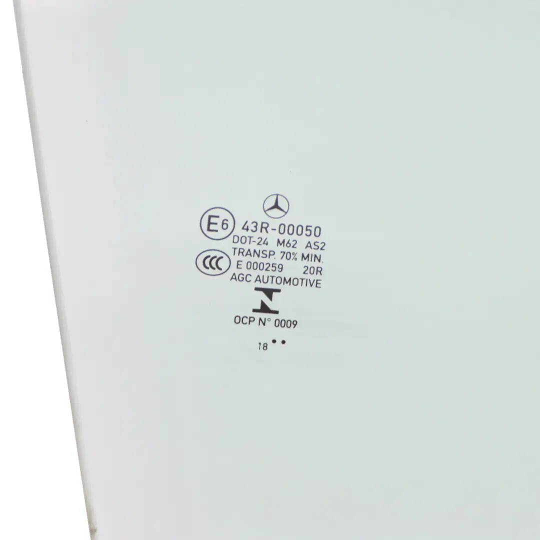 Mercedes C238 Window Glass Front Right Door O/S Green Glazing AS2 - SKU A2387250600 - Part number A2387250600
