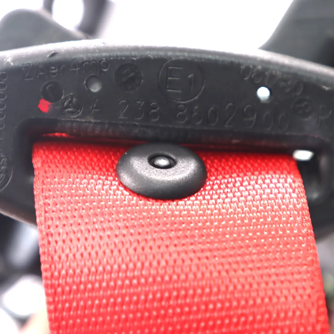 Safety Belt Front Right O/S Upper Red to Mercedes C238 Coupe Seat with Part number A2388602900 Mercedes C238 Coupe Seat Safety Belt Front Right O/S Upper Red - SKU A2388602900 - Part number A2388602900
