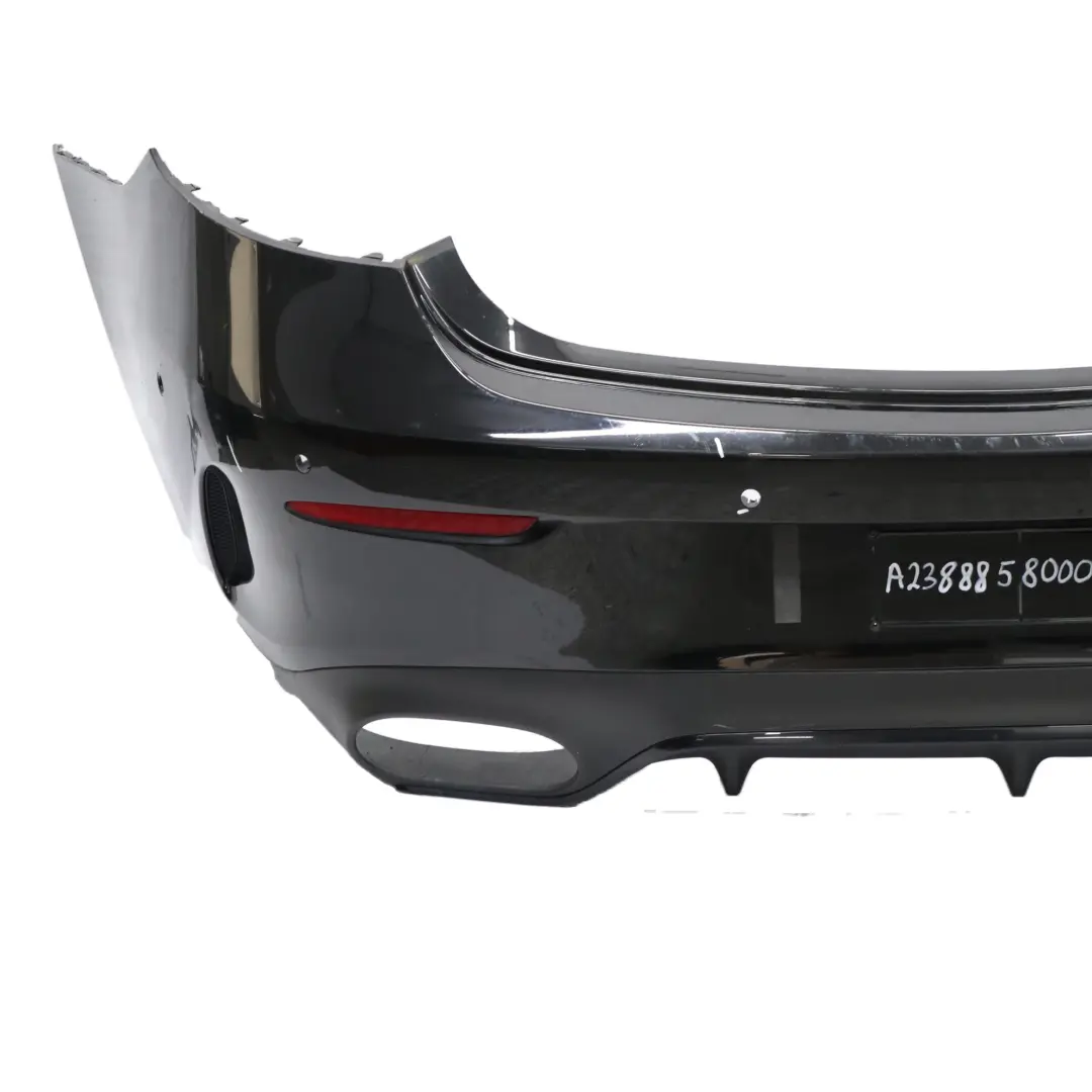 Bumper Rear Trim Panel Cover AMG Obsidian Black Metallic - 197 to Mercedes C238 with Part number A2388858000 Mercedes C238 Bumper Rear Trim Panel Cover AMG Obsidian Black Metallic - 197 - SKU A2388858000-OB - Part number A2388858000