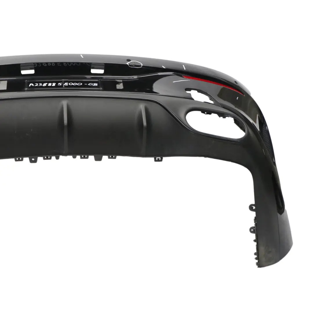 Bumper Rear Trim Panel Cover AMG Obsidian Black Metallic - 197 to Mercedes C238 with Part number A2388858000 Mercedes C238 Bumper Rear Trim Panel Cover AMG Obsidian Black Metallic - 197 - SKU A2388858000-OB - Part number A2388858000
