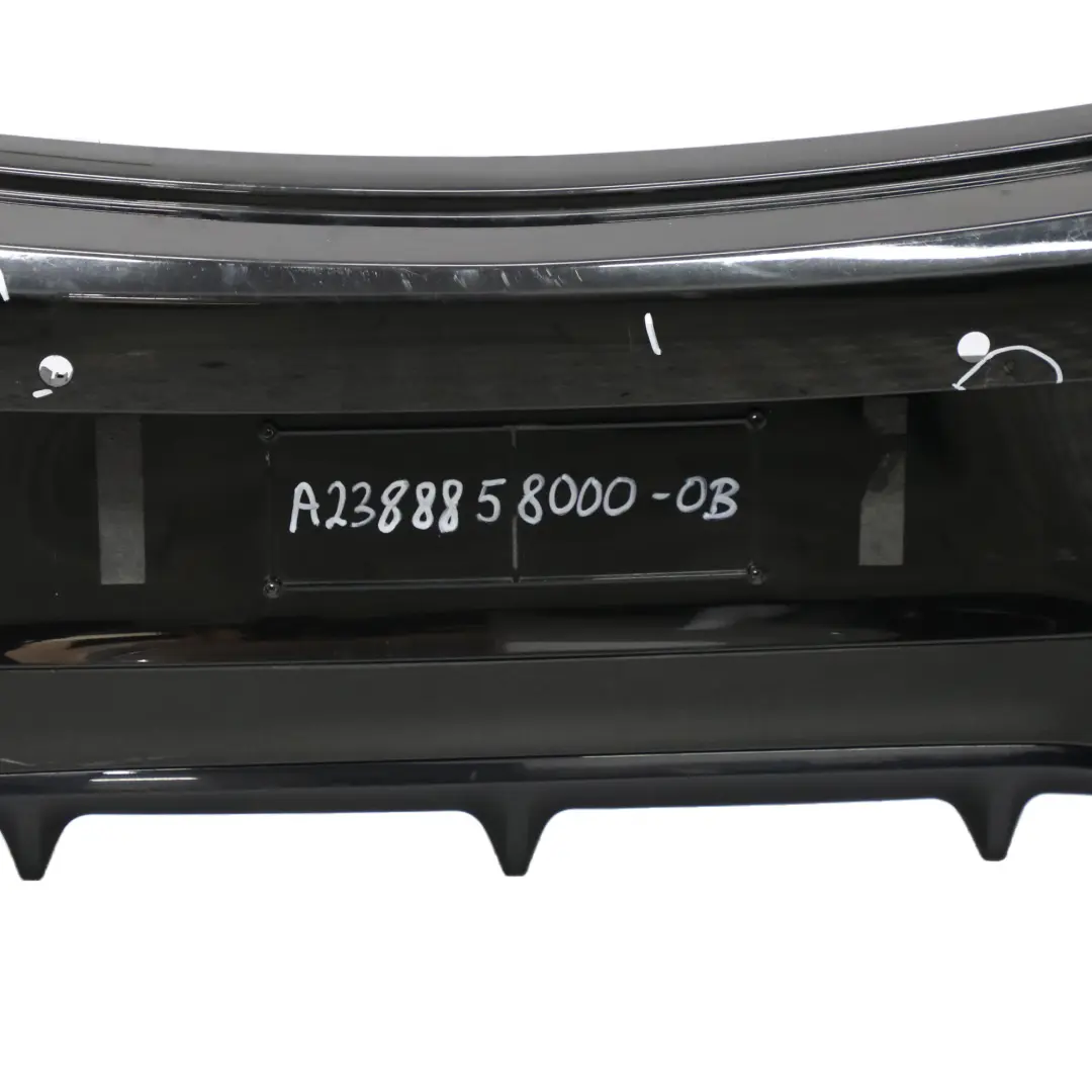 Mercedes C238 Bumper Rear Trim Panel Cover AMG Obsidian Black Metallic - 197 - SKU A2388858000-OB - Part number A2388858000
