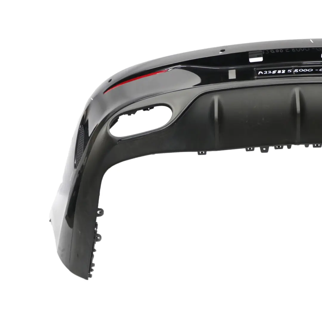 Bumper Rear Trim Panel Cover AMG Obsidian Black Metallic - 197 to Mercedes C238 with Part number A2388858000 Mercedes C238 Bumper Rear Trim Panel Cover AMG Obsidian Black Metallic - 197 - SKU A2388858000-OB - Part number A2388858000
