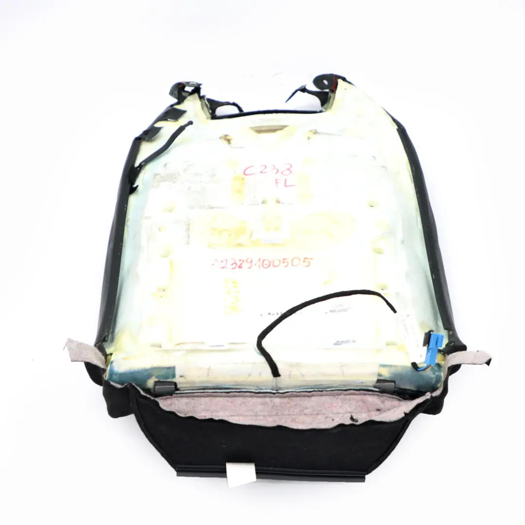 Front Seat Backrest AMG Heated Left Right Cover Black Leather to Mercedes W238 with Part number A2389100505 Mercedes W238 Front Seat Backrest AMG Heated Left Right Cover Black Leather - SKU A2389100505 - Part number A2389100505