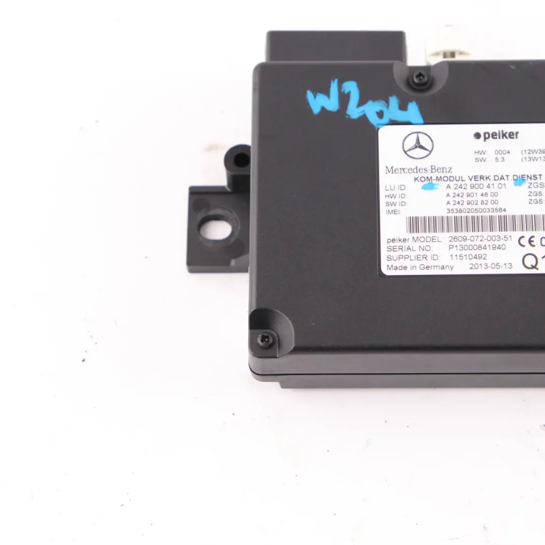 Moduł Sterownik Telematic ECU do Mercedes W204 W212 o numerze A2429004101 Mercedes W204 W212 Moduł Sterownik Telematic ECU - SKU A2429004101 - Numer Części A2429004101