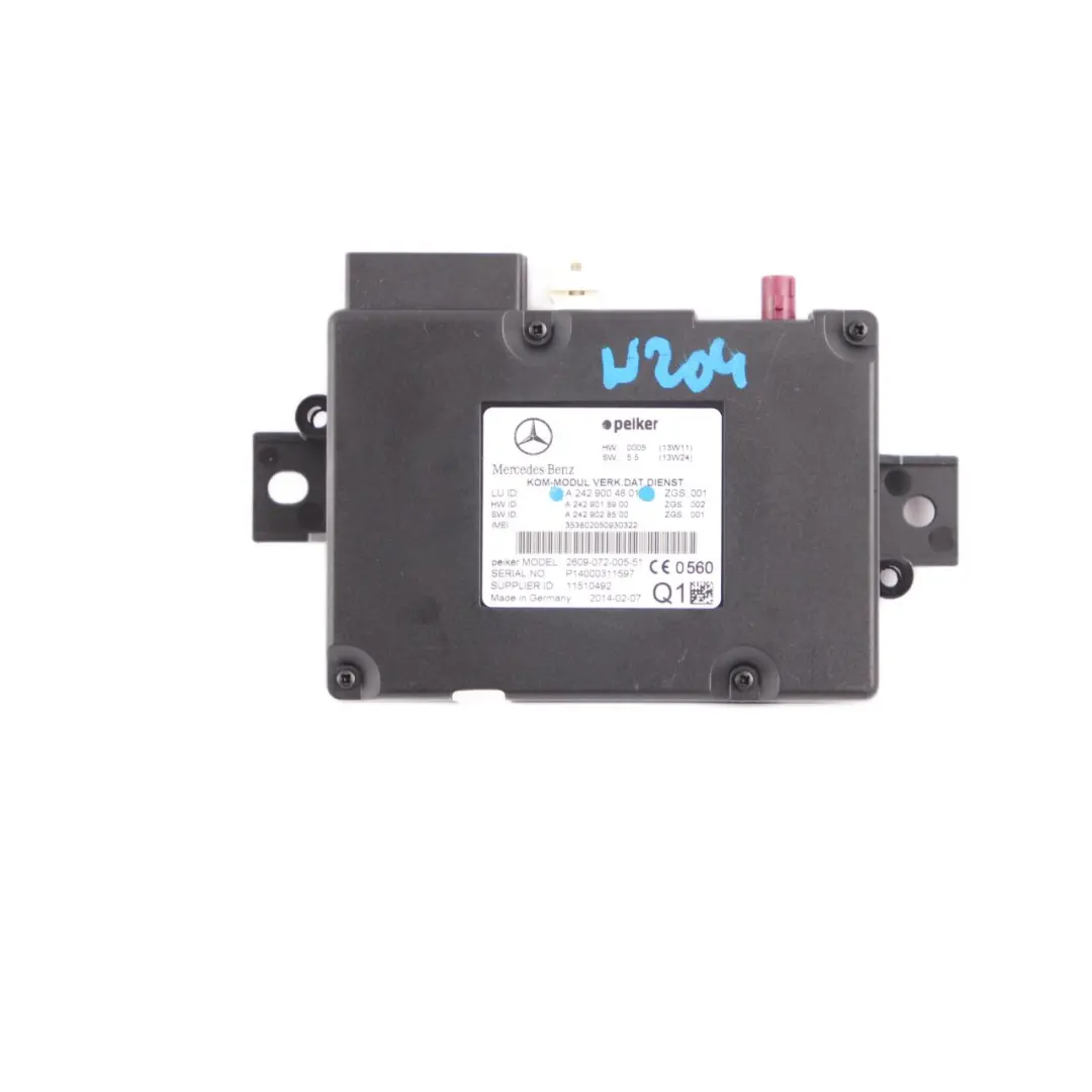 Modulo Unità Controllo Comunicazione Telematica per Mercedes W176 W204 con numero di parte A2059007123 Mercedes W176 W204 Modulo Unità Controllo Comunicazione Telematica - SKU A2429004801 - Numero di parte A2059007123
