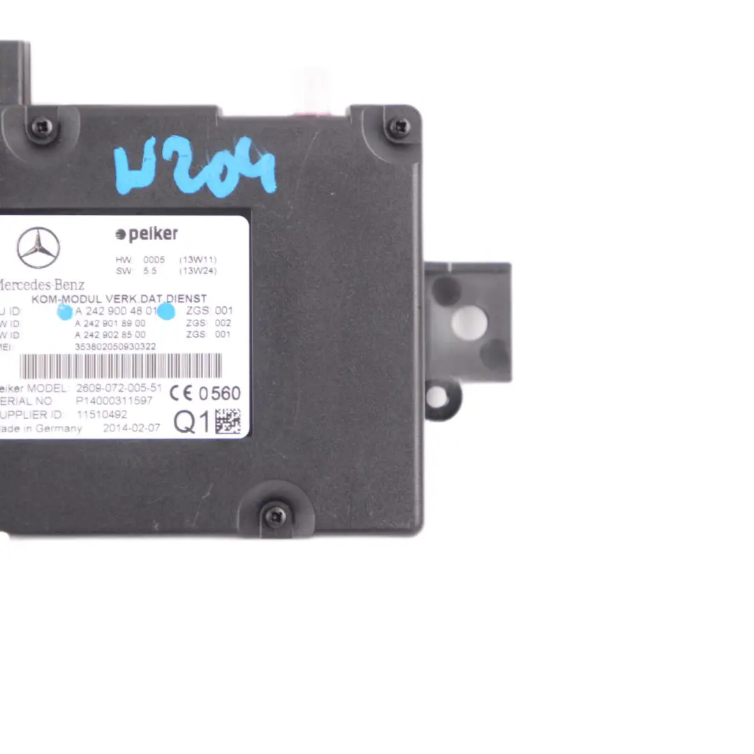 Modulo Unità Controllo Comunicazione Telematica per Mercedes W176 W204 con numero di parte A2059007123 Mercedes W176 W204 Modulo Unità Controllo Comunicazione Telematica - SKU A2429004801 - Numero di parte A2059007123
