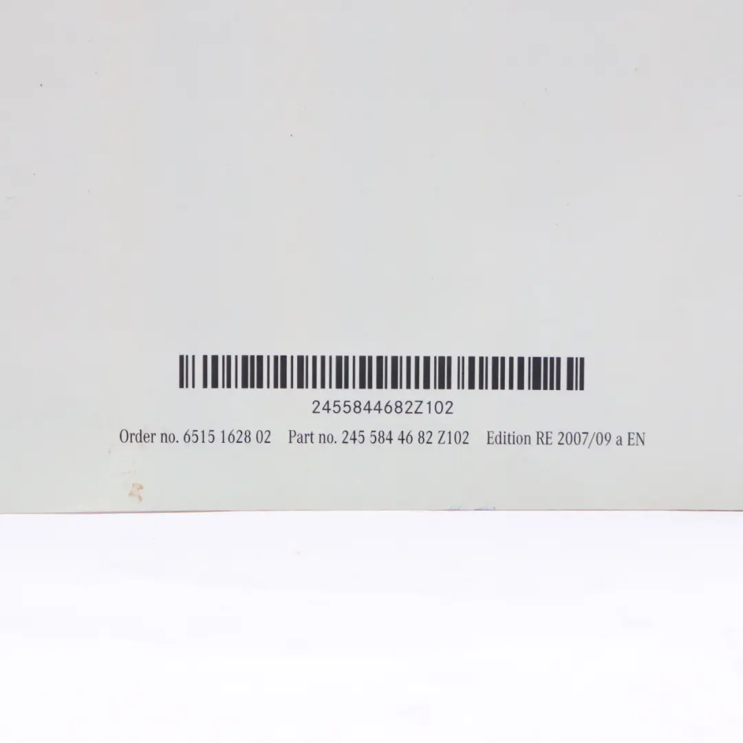 Mercedes W245 Owner's Handbook Service Booklet Slipcase Pouch Case Wallet - SKU A2455844682-1 - Part number A2455844682