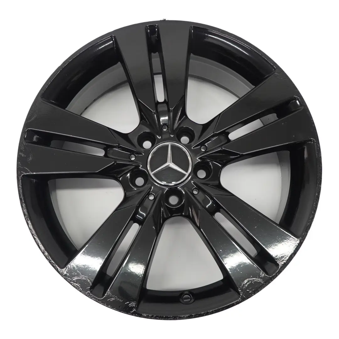 Mercedes W176 Black Alloy Wheel Rim 18" ET:52 7,5J 5 Double Spoke - SKU A2464010402-4 - Part number A2464010402