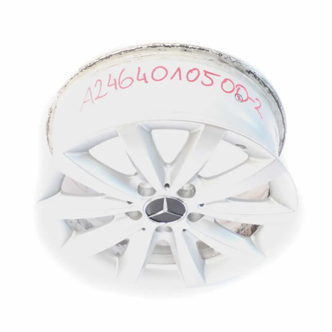 Silberne 10-Speichen Leichtmetallfelge 16" ET:49 6,5J Mercedes W176 - SKU A2464010500-2 - Teilenummer A2464010500