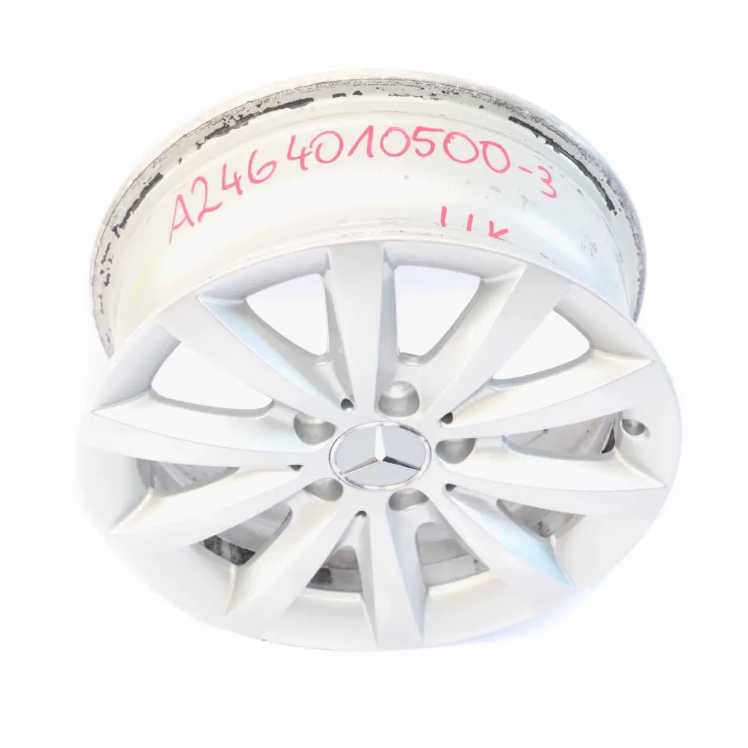 10-Spoke Alloy Wheel Rim 16" ET:49 6,5J to Mercedes W176 W246 Silver with Part number A2464010500 Mercedes W176 W246 Silver 10-Spoke Alloy Wheel Rim 16" ET:49 6,5J - SKU A2464010500-3 - Part number A2464010500
