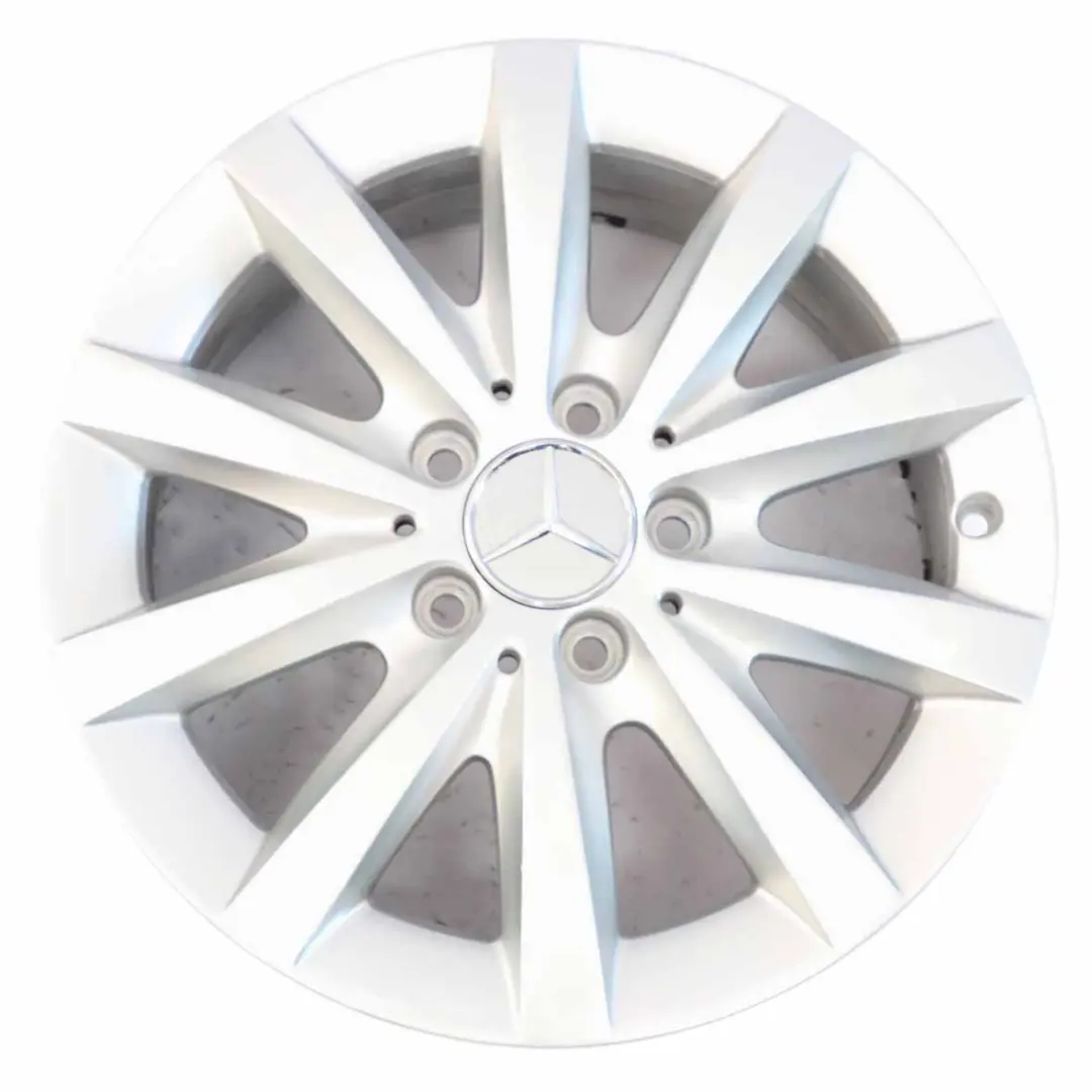 10-Spoke Alloy Wheel Rim 16" ET:49 6,5J to Mercedes W176 W246 Silver with Part number A2464010500 Mercedes W176 W246 Silver 10-Spoke Alloy Wheel Rim 16" ET:49 6,5J - SKU A2464010500-3 - Part number A2464010500