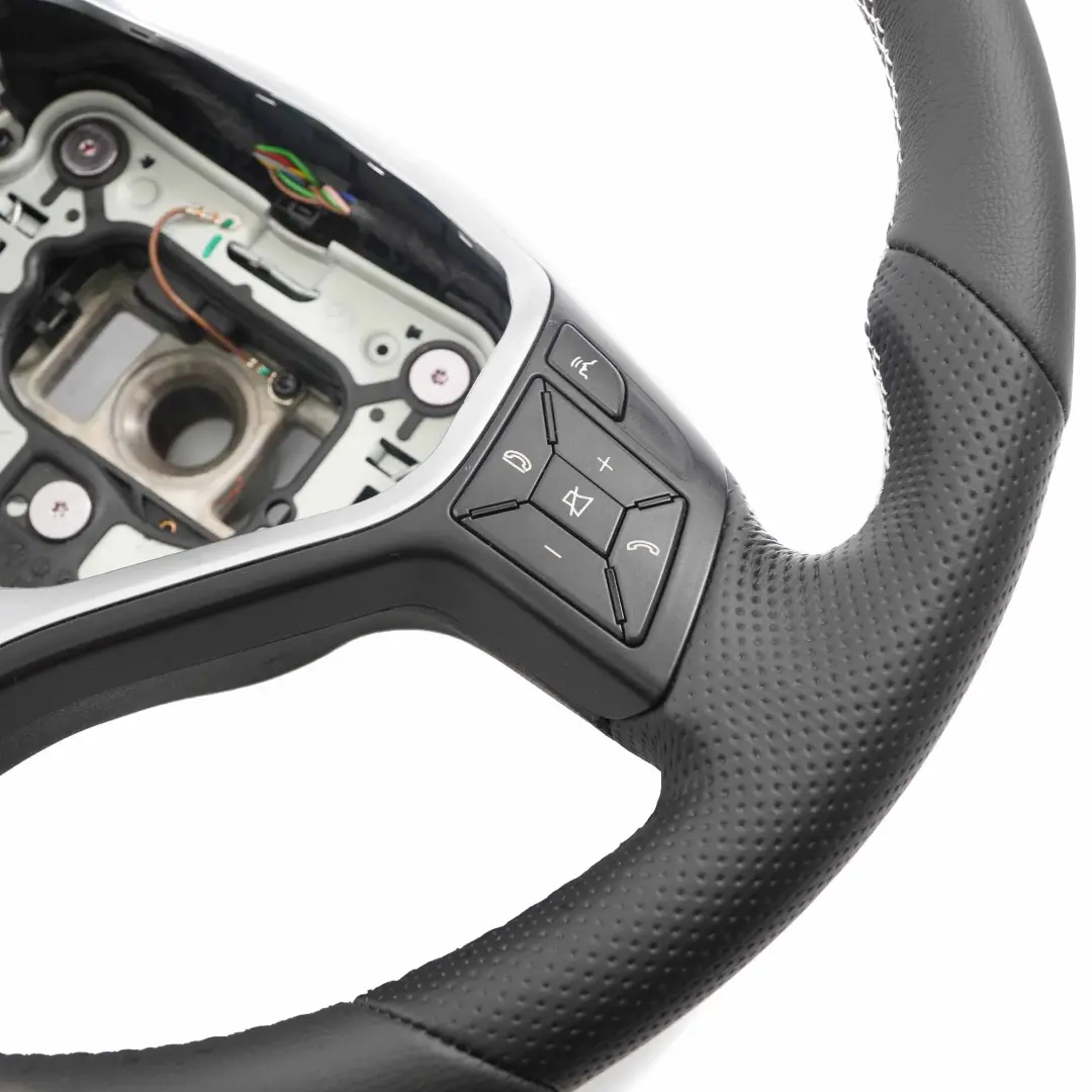 Steering Wheel Mercedes W176 W246 C117 NEW Black Leather with White Threads to with Part number A2464603803 Steering Wheel Mercedes W176 W246 C117 NEW Black Leather with White Threads - SKU A2464603803-1 - Part number A2464603803
