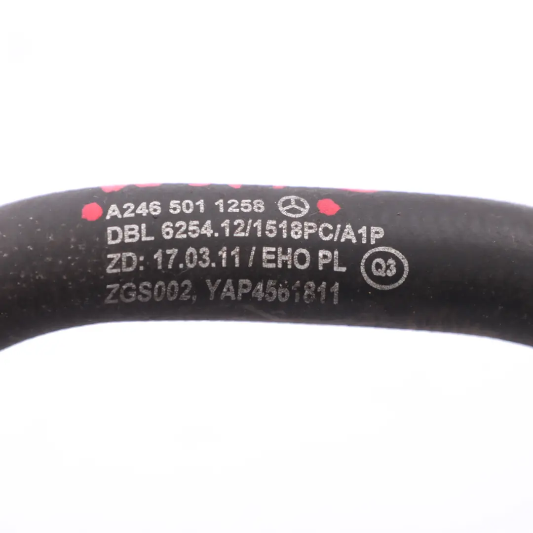 Water Hose Mercedes W176 W246 OM651 Cooling Coolant Pipe Line to with Part number A2465011258 Water Hose Mercedes W176 W246 OM651 Cooling Coolant Pipe Line - SKU A2465011258 - Part number A2465011258