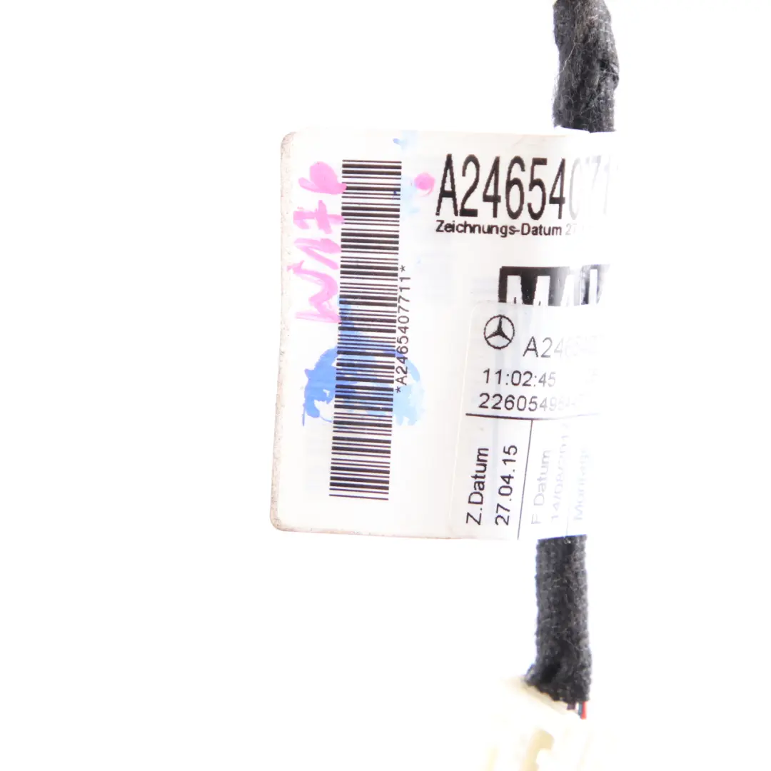 Cableado arnés puerta trasero izquierdo derecho para Mercedes W176 con número de pieza A2465407711 Mercedes W176 Cableado arnés puerta trasero izquierdo derecho - SKU A2465407711 - Número de pieza A2465407711