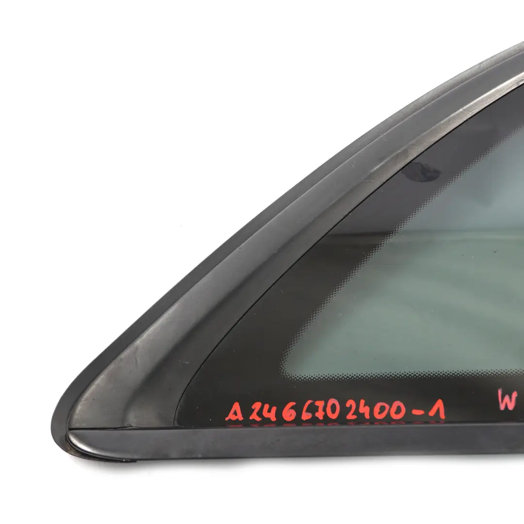 Cuarto Ventana Lateral Trasera Derecha Tintado para Mercedes W246 con número de pieza A2466702400 Mercedes W246 Cuarto Ventana Lateral Trasera Derecha Tintado - SKU A2466702400-1 - Número de pieza A2466702400