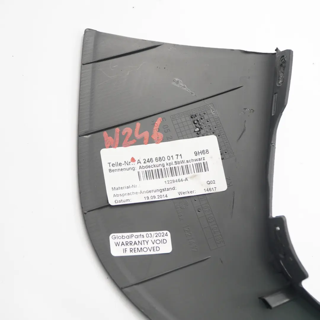 Mercedes W246 Pannello rivestimento del conoide centrale destro nero - SKU A2466800171 - Numero di parte A2466800171