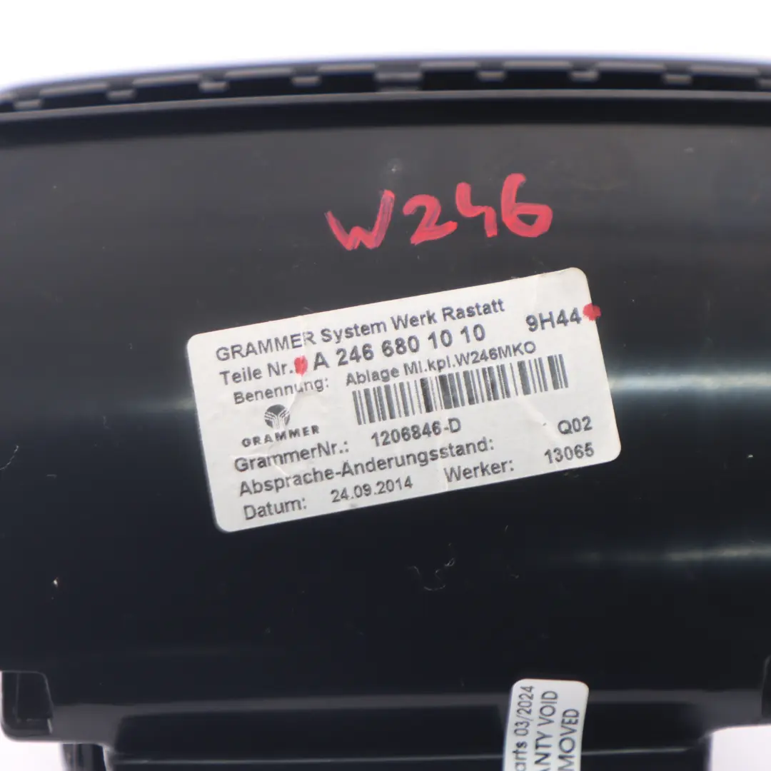 Mercedes W246 Innenraum Mittelkonsole Ablagefach Panel Schwarz - SKU A2466801010 - Teilenummer A2466801010