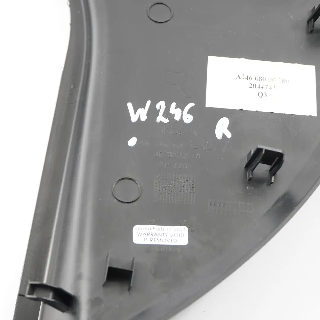 A246 Dashboard End Panel Instrument Panel Cover Right O/S to Mercedes with Part number A2466804202 Mercedes A246 Dashboard End Panel Instrument Panel Cover Right O/S - SKU A2466804202 - Part number A2466804202