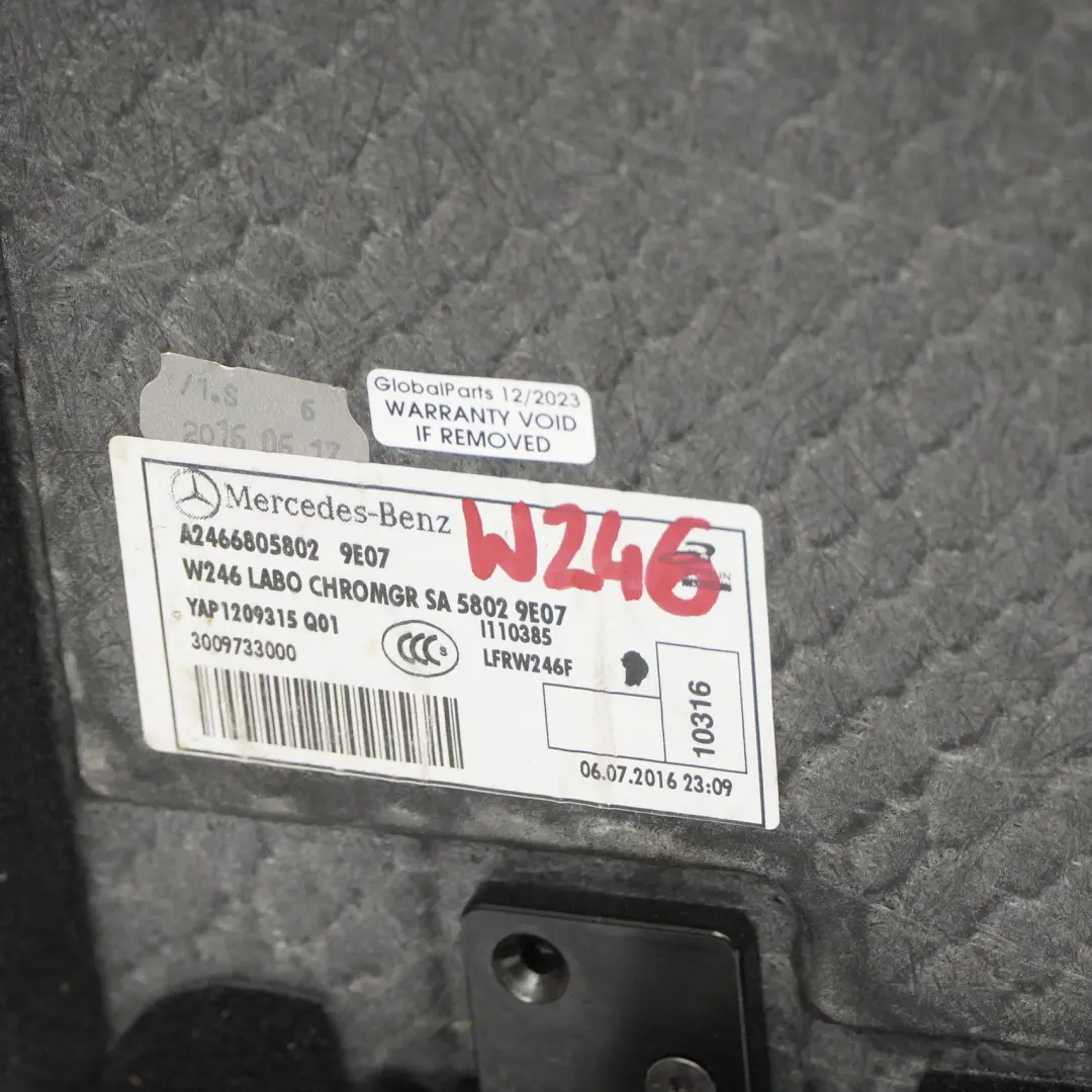 Mercedes W246 Boot Trunk Floor Rear Loading Trim Panel Carpet Black - SKU A2466805802 - Part number A2466805802