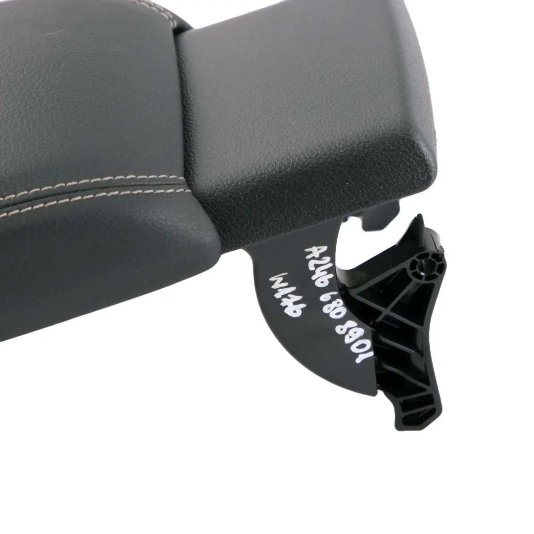 Mercedes W176 Consola Central Apoyabrazos De Cuero Negro Trim - SKU A2466808901 - Número de pieza A2466808901