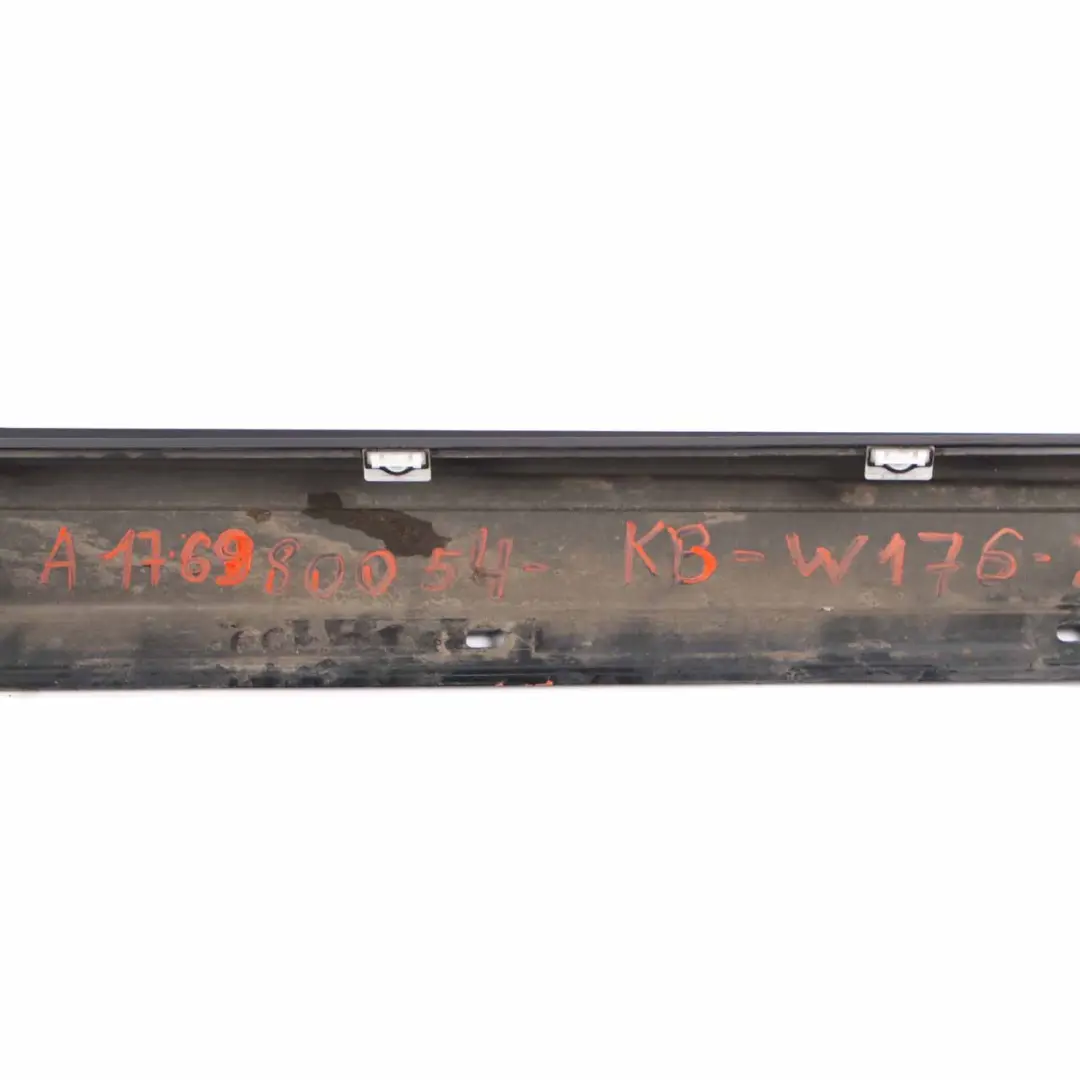 Side Skirt Left N/S Door Sill Cover W117 W246 Cosmic Black - 191 to Mercedes W176 with Part number A2466980554 Mercedes W176 Side Skirt Left N/S Door Sill Cover W117 W246 Cosmic Black - 191 - SKU A2466980554-KB - Part number A2466980554