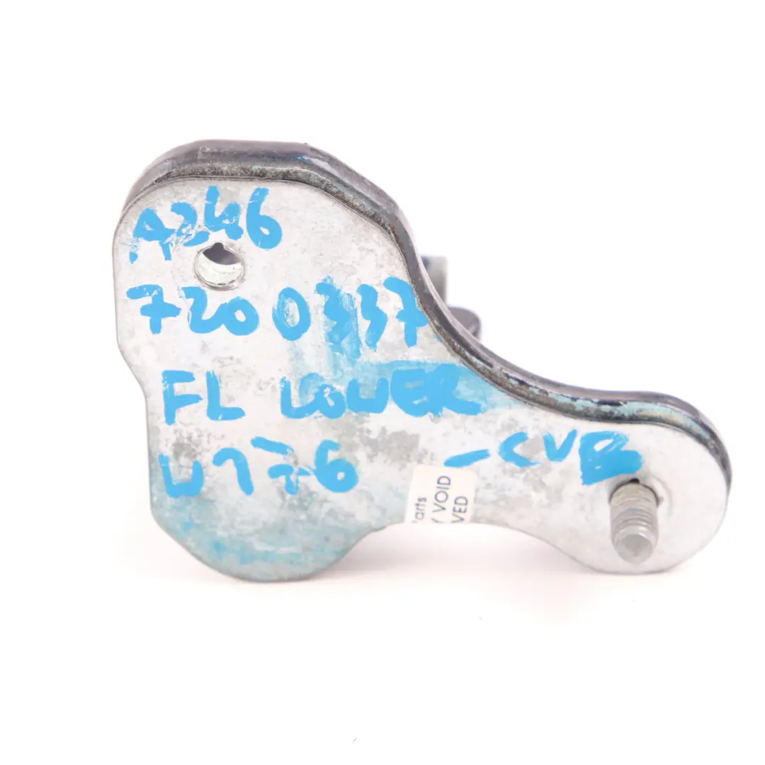 Door Hinge Front Left N/S Lower Bottom Hinge Cavansite Blue to Mercedes W176 W246 with Part number A2467200337 Mercedes W176 W246 Door Hinge Front Left N/S Lower Bottom Hinge Cavansite Blue - SKU A2467200337-CVB - Part number A2467200337