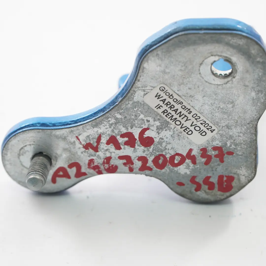 Front Right Door O/S Bottom Hinge South Seas Blue - 162 to Mercedes W176 W246 with Part number A2467200437 Mercedes W176 W246 Front Right Door O/S Bottom Hinge South Seas Blue - 162 - SKU A2467200437-SSB - Part number A2467200437