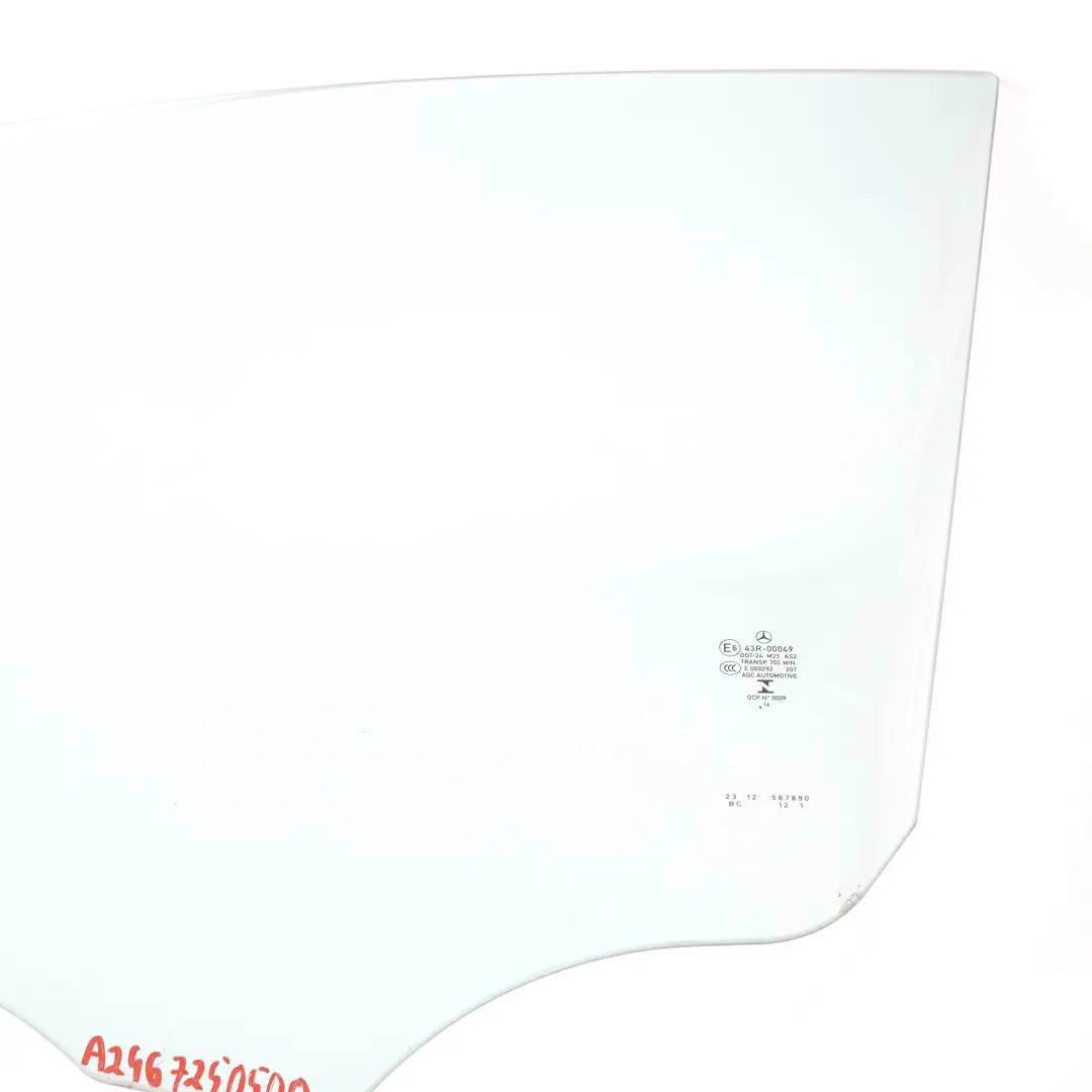 Vitre Porte Avant Gauche Vitrage AS2 pour Mercedes W246 à propos du numéro de pièce A2467250500 Mercedes W246 Vitre Porte Avant Gauche Vitrage AS2 - SKU A2467250500 - Numéro de pièce A2467250500