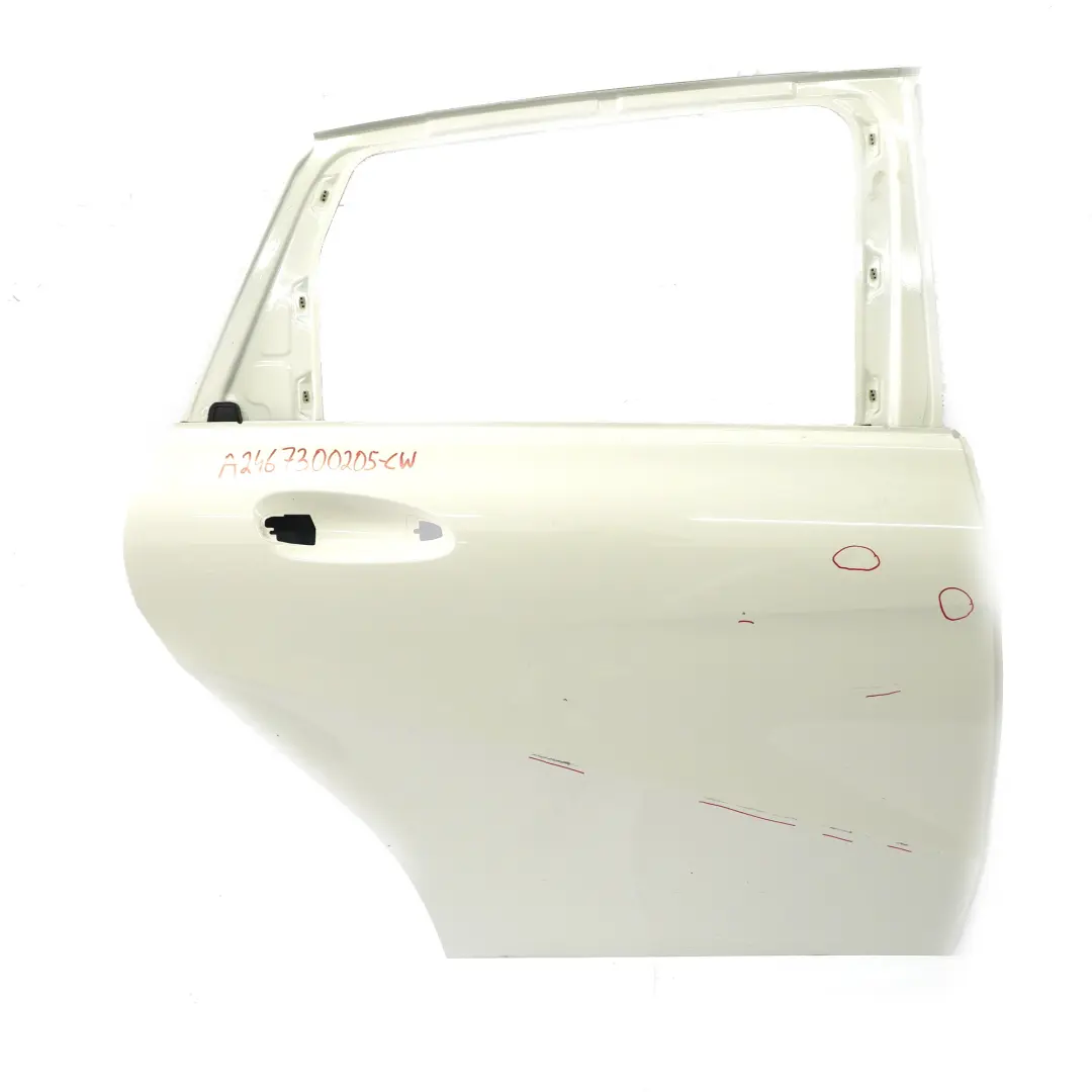 Puerta Trasera Deracha Clase B Blanco Calcita - 650 para Mercedes W246 con número de pieza A2467300205 Mercedes W246 Puerta Trasera Deracha Clase B Blanco Calcita - 650 - SKU A2467300205-CW - Número de pieza A2467300205