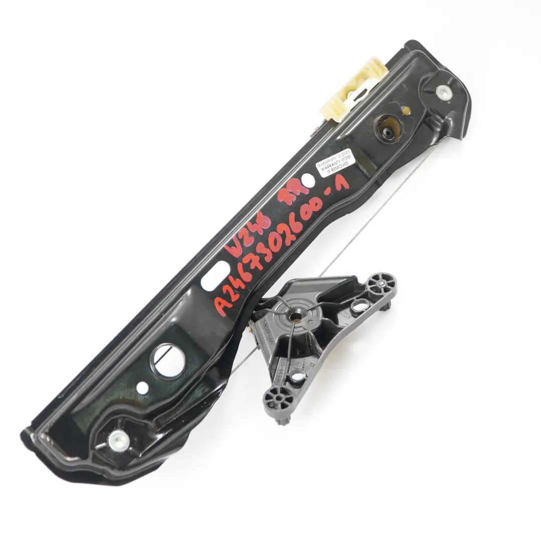 Fensterheber Regulator Tür hinten rechts Mechanismus für Mercedes W246 mit Teilenummer A2467302600 Mercedes W246 Fensterheber Regulator Tür hinten rechts Mechanismus - SKU A2467302600-1 - Teilenummer A2467302600