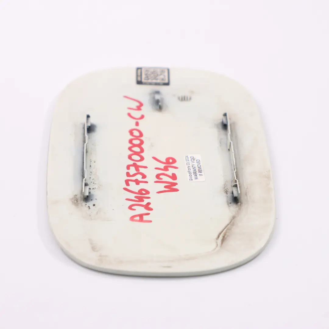 Filler Cover Fill in Flap Cap Calcite White - 650 to Mercedes W246 Fuel with Part number A2467570000 Mercedes W246 Fuel Filler Cover Fill in Flap Cap Calcite White - 650 - SKU A2467570000-CW - Part number A2467570000