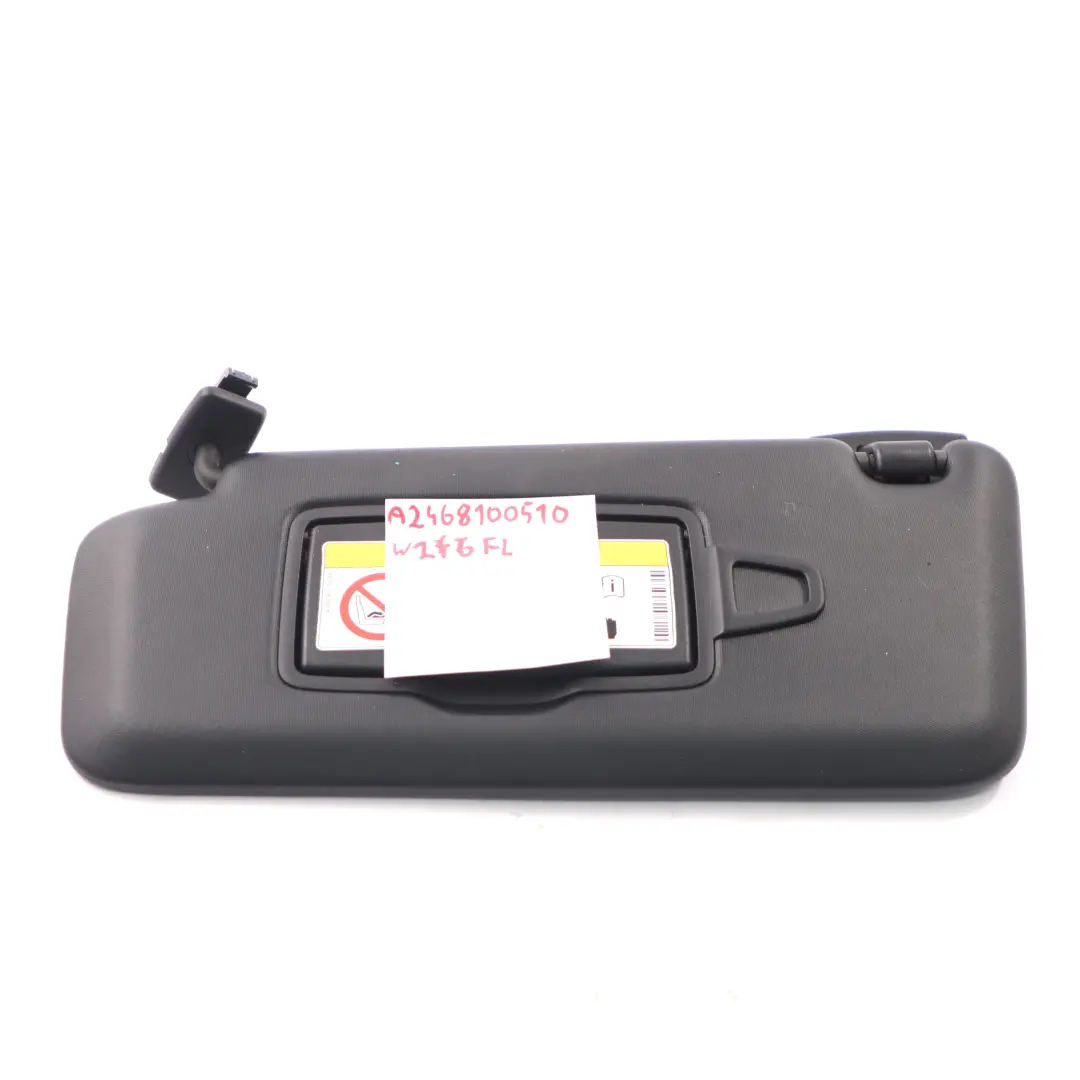 Parasol Mercedes W246 Tapa Panel Negro izquierda Espejo para con número de pieza A2468100510 Parasol Mercedes W246 Tapa Panel Negro izquierda Espejo - SKU A2468100510 - Número de pieza A2468100510