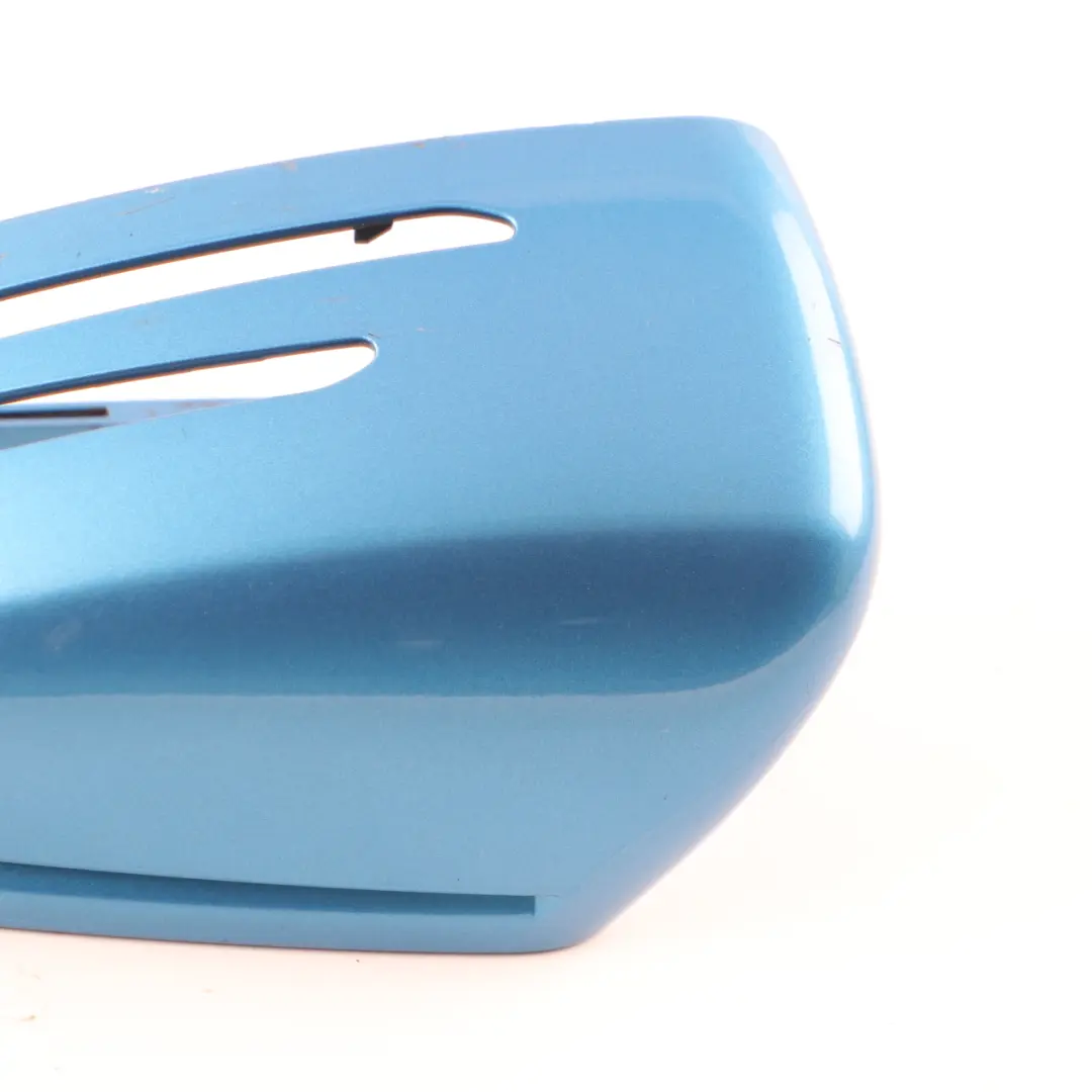 Wing Mirror Cover Cap Door Left N/S Housing South Sea Blue 162 to Mercedes W176 with Part number A2468110100 Mercedes W176 Wing Mirror Cover Cap Door Left N/S Housing South Sea Blue 162 - SKU A2468110100-SSB - Part number A2468110100