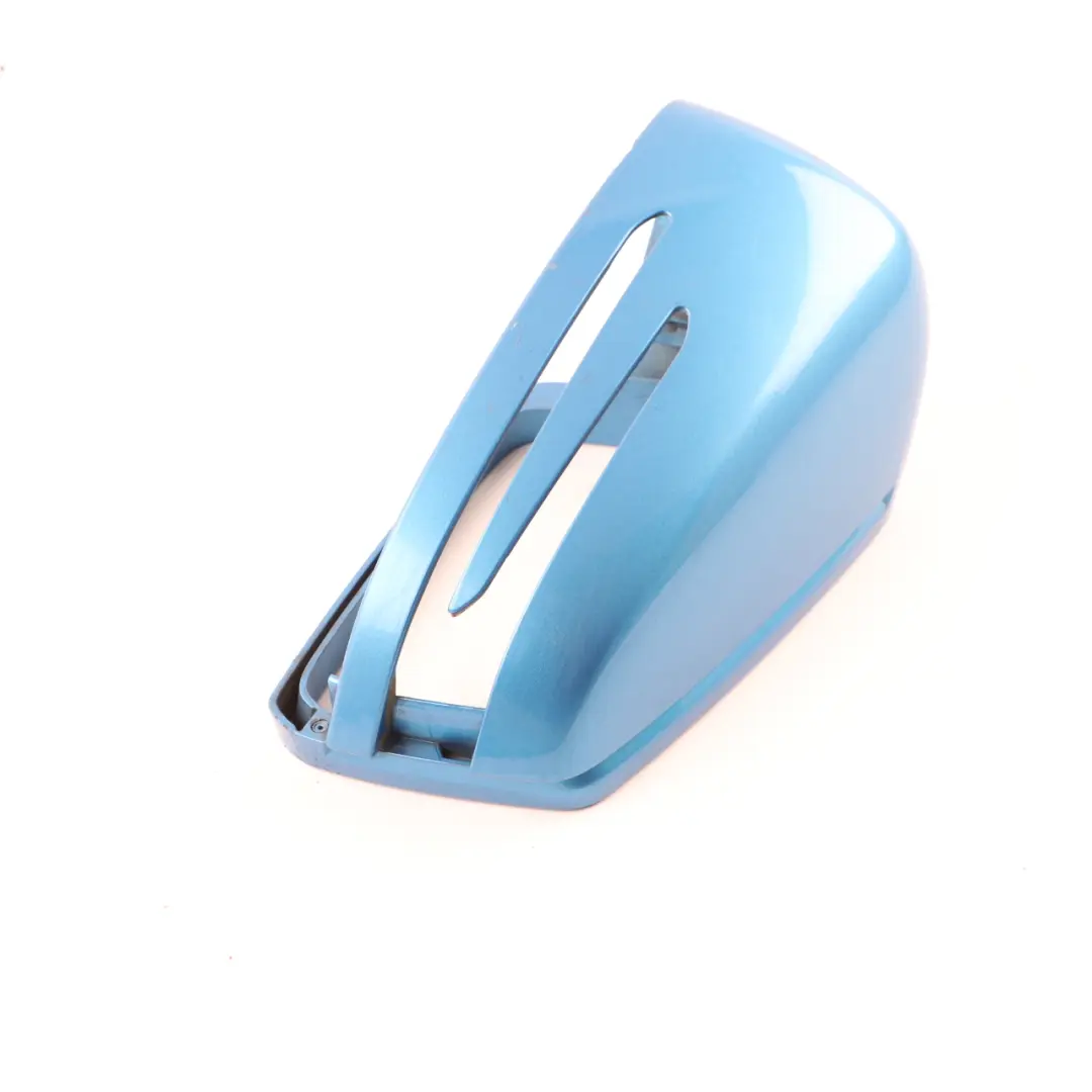 Wing Mirror Cover Cap Door Left N/S Housing South Sea Blue 162 to Mercedes W176 with Part number A2468110100 Mercedes W176 Wing Mirror Cover Cap Door Left N/S Housing South Sea Blue 162 - SKU A2468110100-SSB - Part number A2468110100
