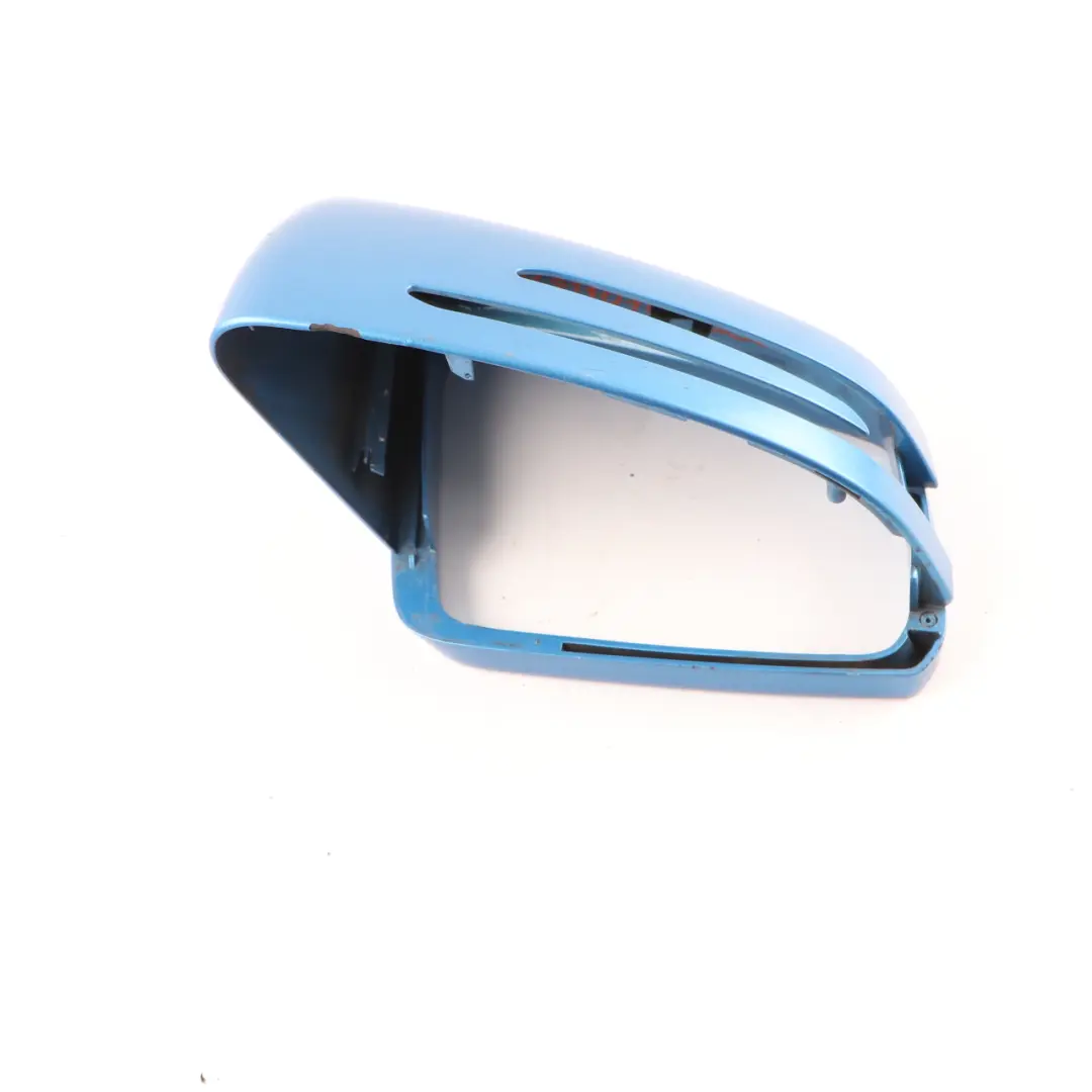 Wing Mirror Cover Cap Door Left N/S Housing South Sea Blue 162 to Mercedes W176 with Part number A2468110100 Mercedes W176 Wing Mirror Cover Cap Door Left N/S Housing South Sea Blue 162 - SKU A2468110100-SSB - Part number A2468110100
