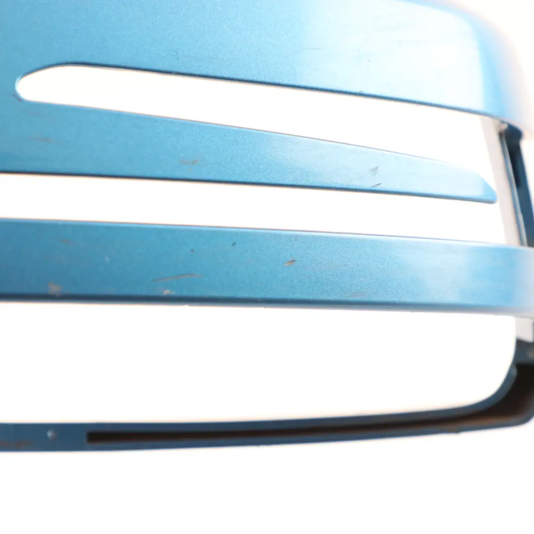 Wing Mirror Cover Cap Door Left N/S Housing South Sea Blue 162 to Mercedes W176 with Part number A2468110100 Mercedes W176 Wing Mirror Cover Cap Door Left N/S Housing South Sea Blue 162 - SKU A2468110100-SSB - Part number A2468110100