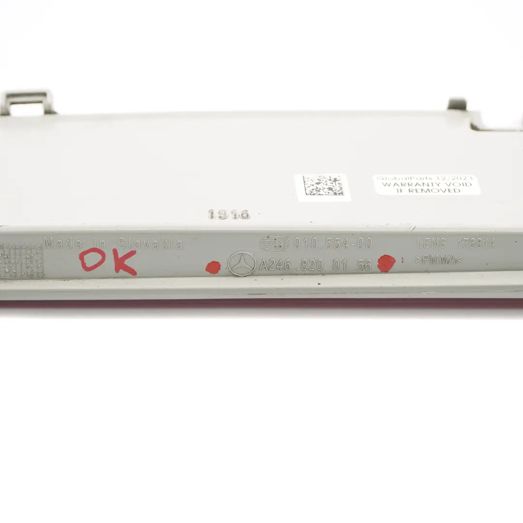 Additional Third Brake Light Stop Lamp to Mercedes W246 Rear with Part number A2468200156 Mercedes W246 Rear Additional Third Brake Light Stop Lamp - SKU A2468200156 - Part number A2468200156