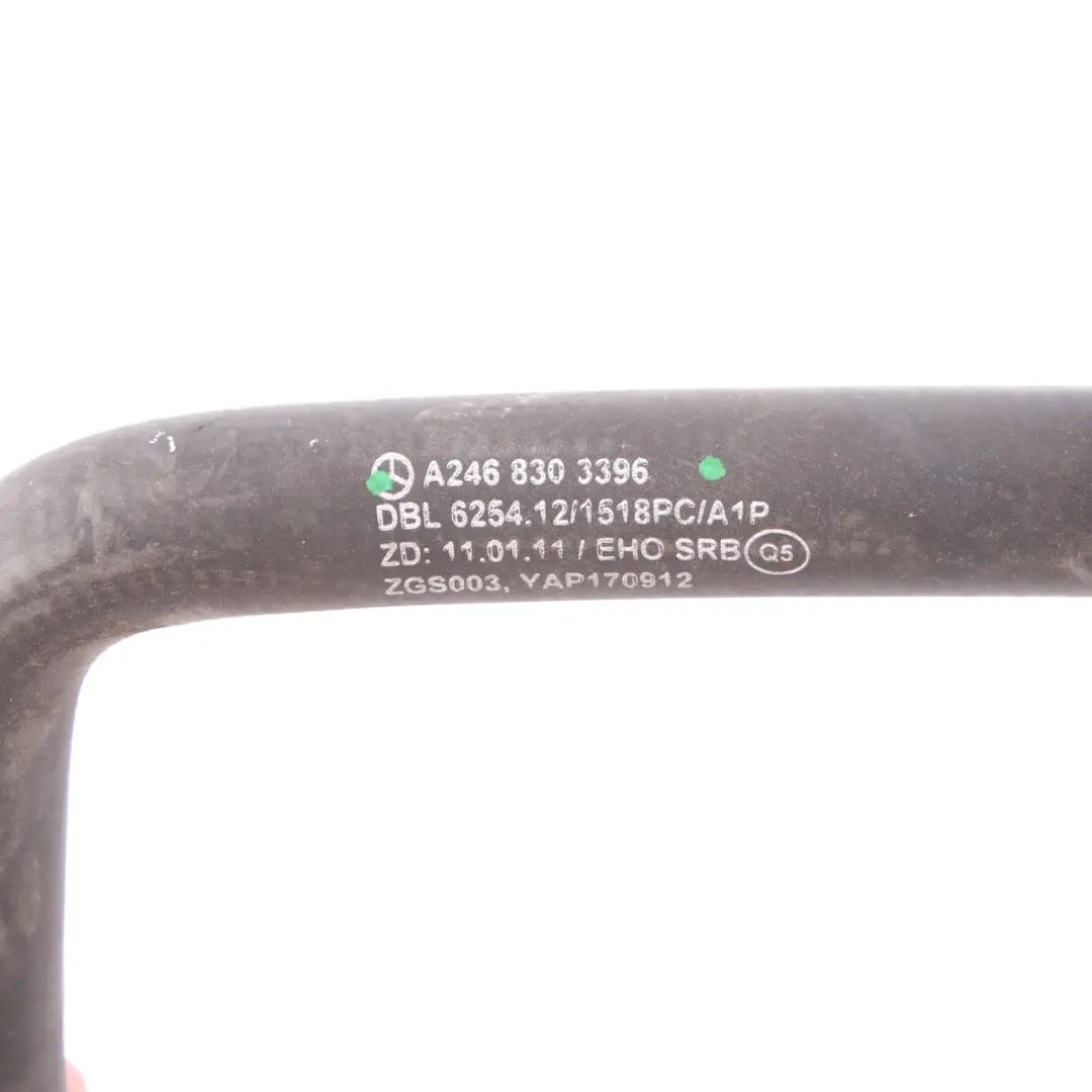 Water Hose Mercedes W176 W246 Heat Exchanger Cooling Coolant Pipe to with Part number A2468303396 Water Hose Mercedes W176 W246 Heat Exchanger Cooling Coolant Pipe - SKU A2468303396 - Part number A2468303396