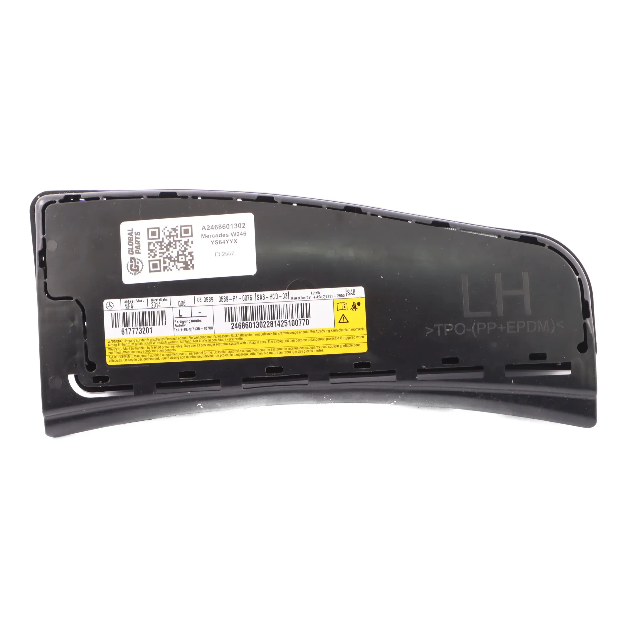 Mercedes W246 Asiento Lateral Módulo de Aire Delantero Izquierdo A2468601302