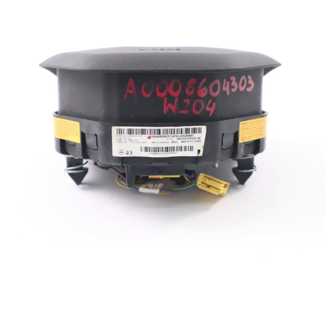 Mercedes W204 Steering Wheel Air Module Driver's Side Black - SKU A2468602602 - Part number A2468602602