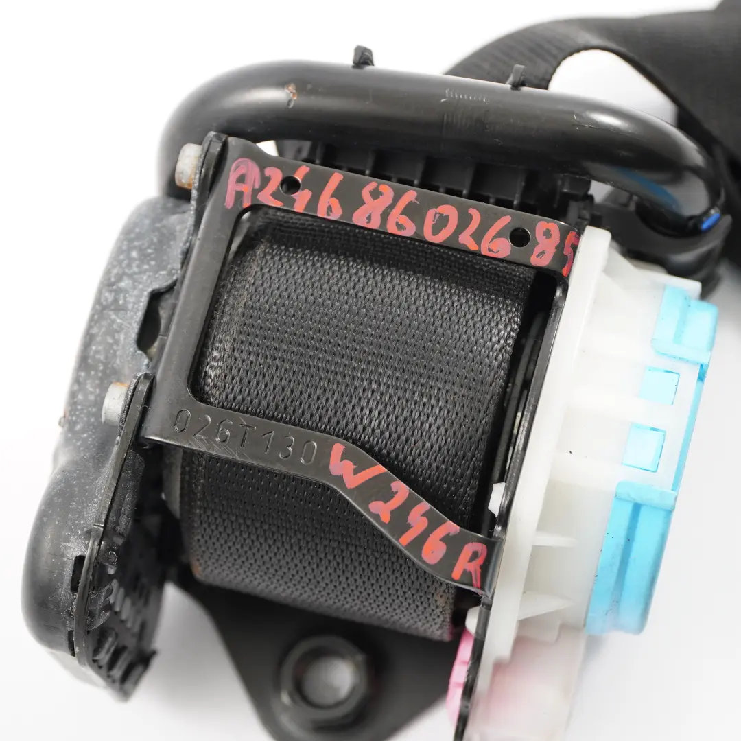 Cintura di sicurezza anteriore destra Nero per Mercedes W246 con numero di parte A2468602685 Mercedes W246 Cintura di sicurezza anteriore destra Nero - SKU A2468602685 - Numero di parte A2468602685