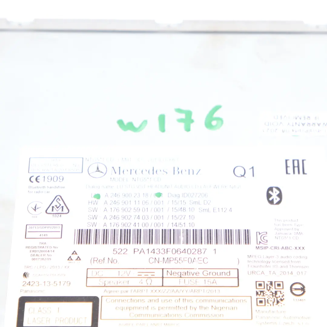 Radio Head Unit Mercedes W176 Media Player Navigation Unit to with Part number A2469002318 Radio Head Unit Mercedes W176 Media Player Navigation Unit - SKU A2469002318 - Part number A2469002318