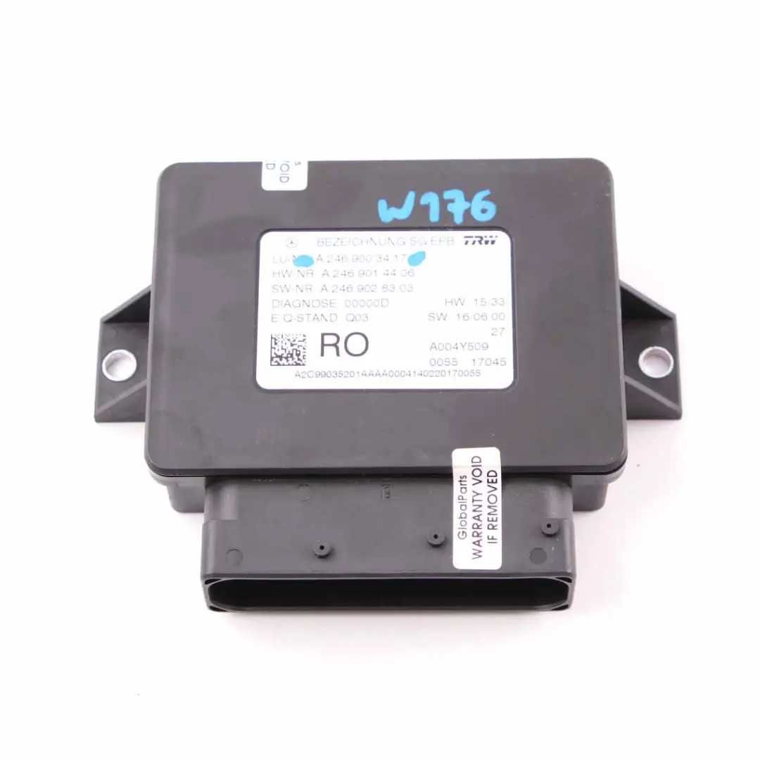 Módulo freno estacionamiento Mercedes W176 W231 W246 Unidad de control eléctrico para con número de pieza A2469003417 Módulo freno estacionamiento Mercedes W176 W231 W246 Unidad de control eléctrico - SKU A2469003417 - Número de pieza A2469003417