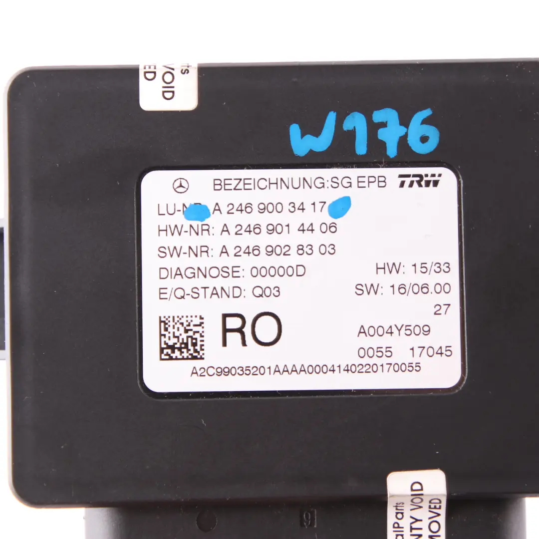  Modulo freno di stazionamento Mercedes W176 W231 W246 Unità controllo elettrico - SKU A2469003417 - Numero di parte A2469003417